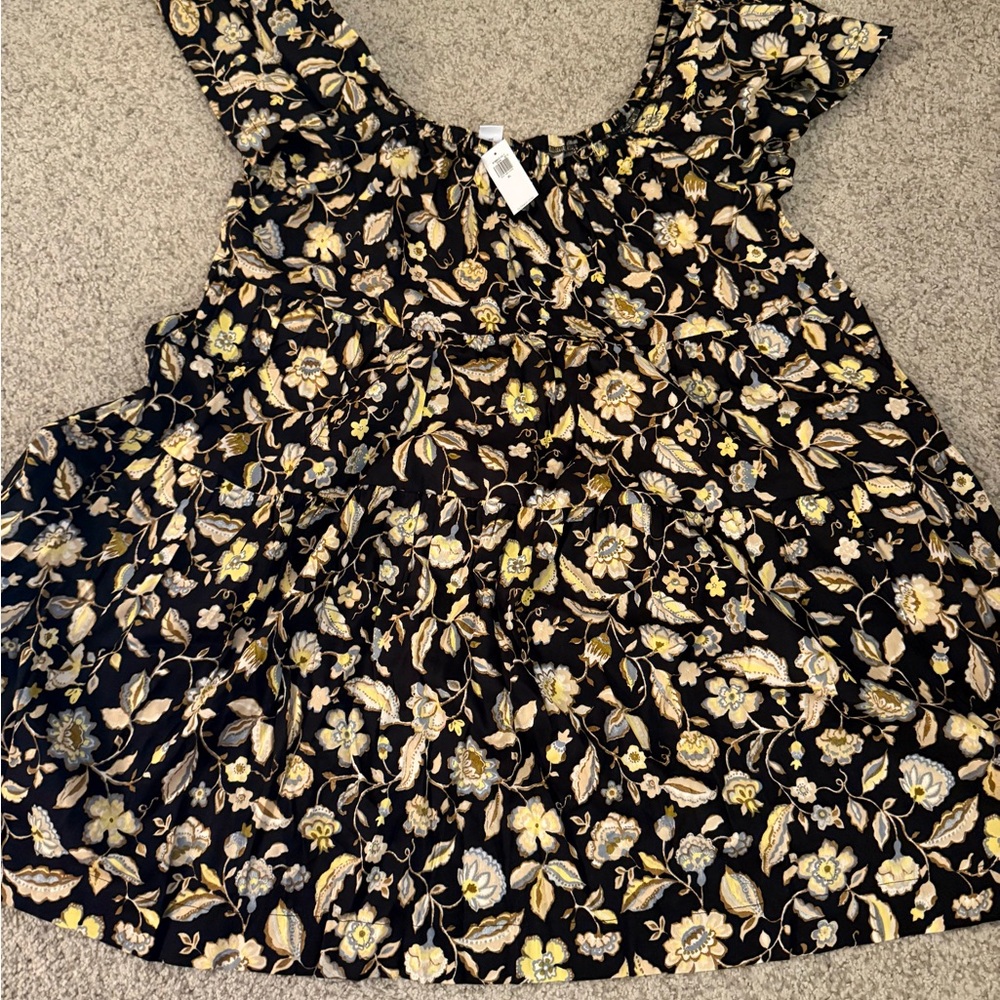 Old Navy - Mini Floral Swing Dress - Black Floral